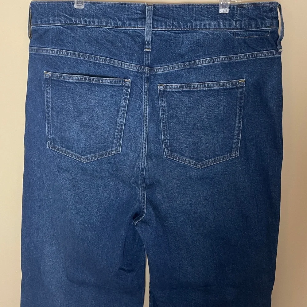 J. Crew Denim Trouser 1996 Semi-Stretch Resin Rinse Wide Leg Jeans Size 34 CC566